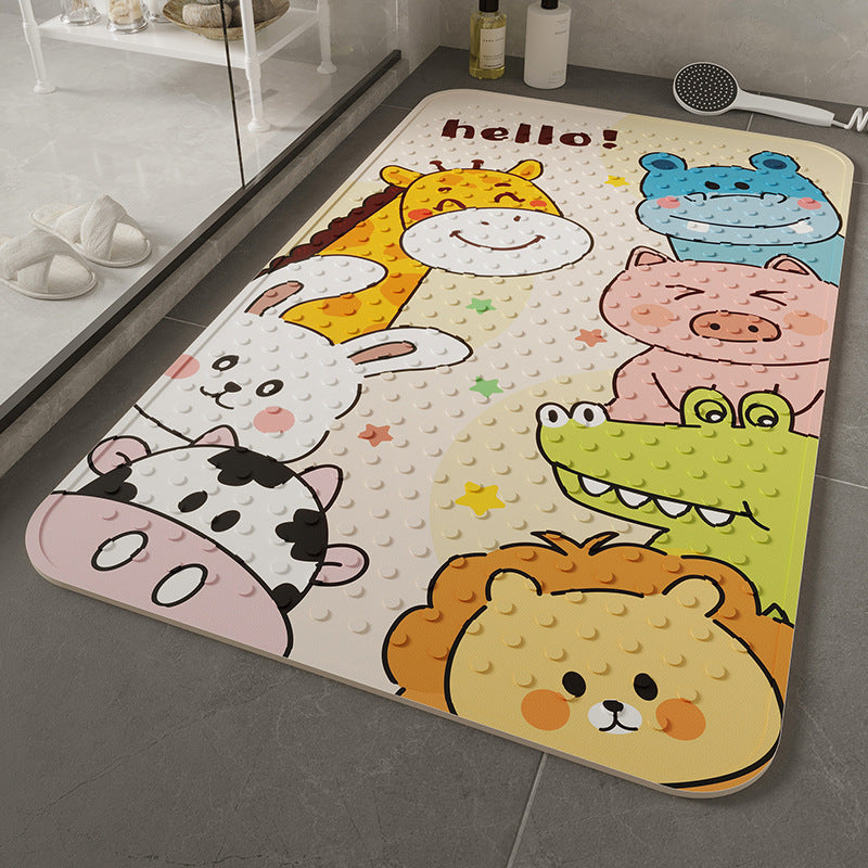 Cartoon-Themed Bath Mat