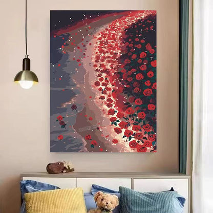 Heart and Floral Swirl Canvas Artwork