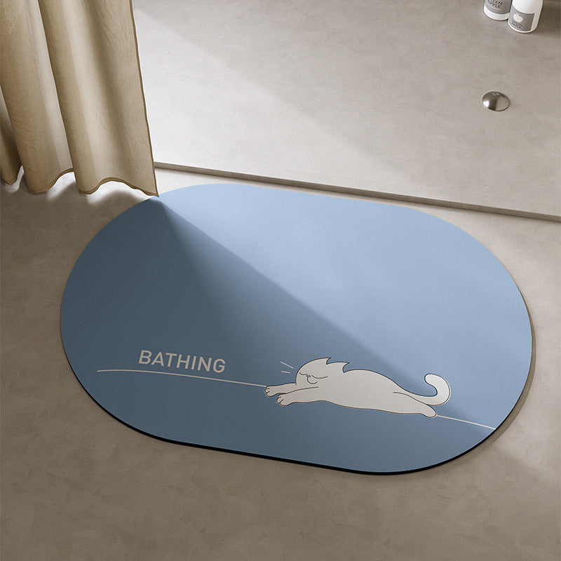 Playful Cat-Themed Bath Mat
