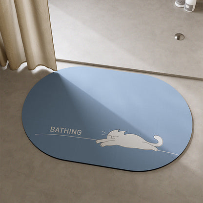 Playful Cat-Themed Bath Mat