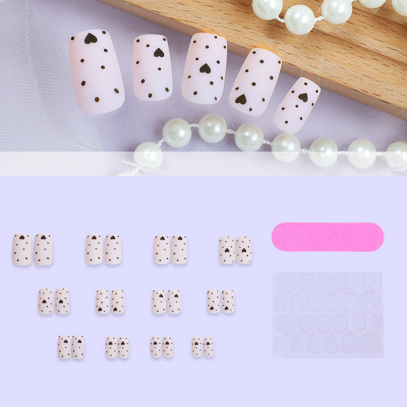 Chic Heart Pattern Press-On Nails Acalora