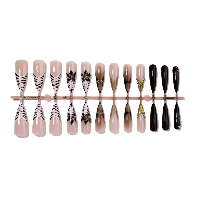 Artistic Stiletto Press-On Nail Set with Creative Patterns Acalora
