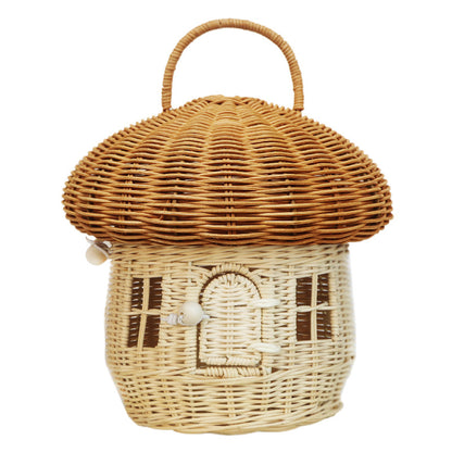 Whimsical Mushroom-Shaped Woven Storage Basket Acalora