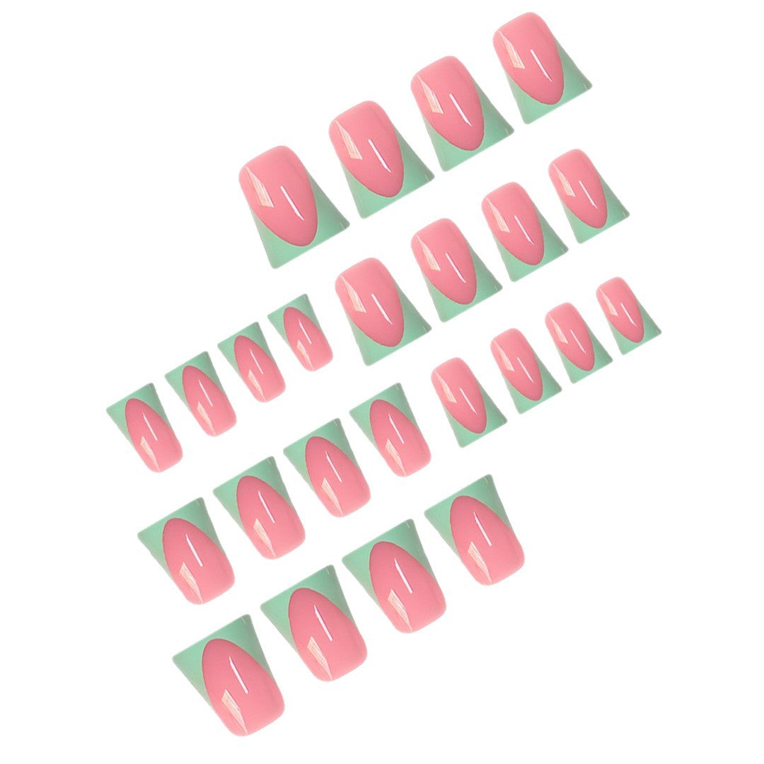 Stylish French Tip Press-On Nails with Customizable Design Acalora