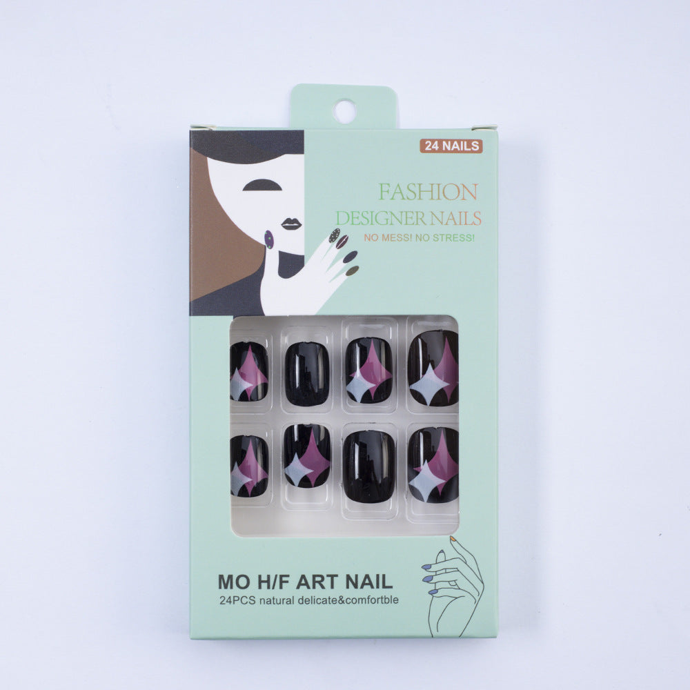 Artificial Nail Set with Modern Star Patterns Acalora