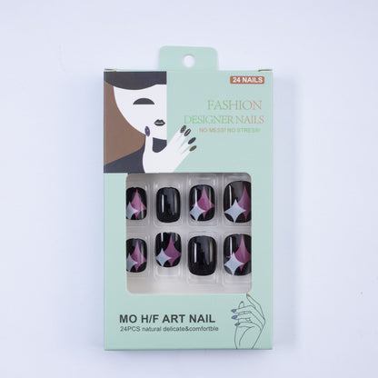 Artificial Nail Set with Modern Star Patterns Acalora