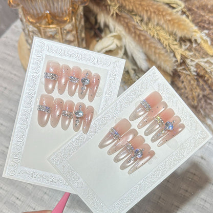 Premium Rhinestone-Embellished Stiletto Press-On Nails Acalora