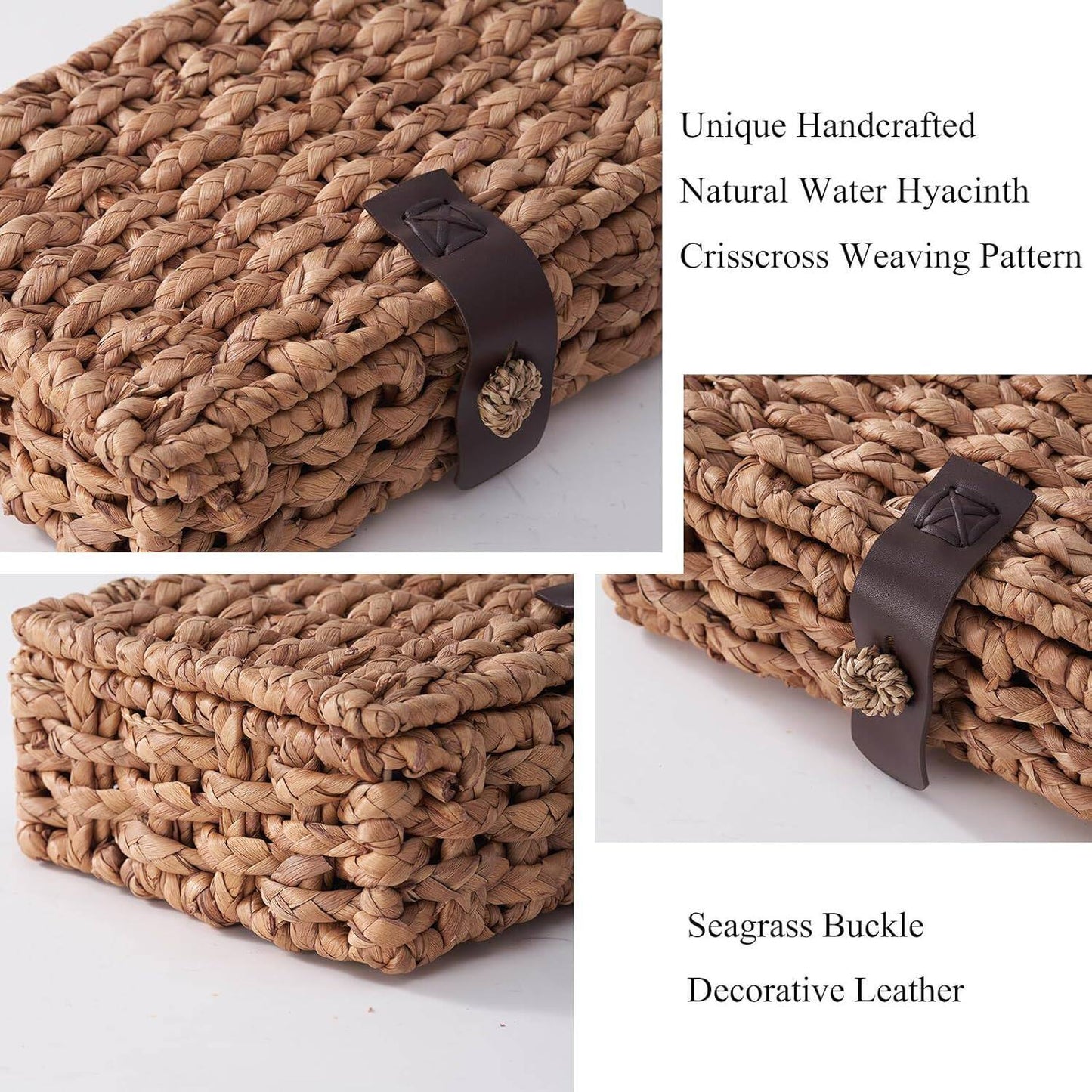 Handcrafted Storage Box Made of Braided Natural Material Acalora