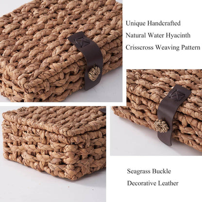 Handcrafted Storage Box Made of Braided Natural Material Acalora