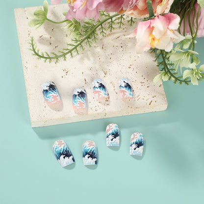 Nail art with wave pattern Acalora