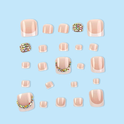 Premium Decorative Rhinestone Press-On Toenails Acalora