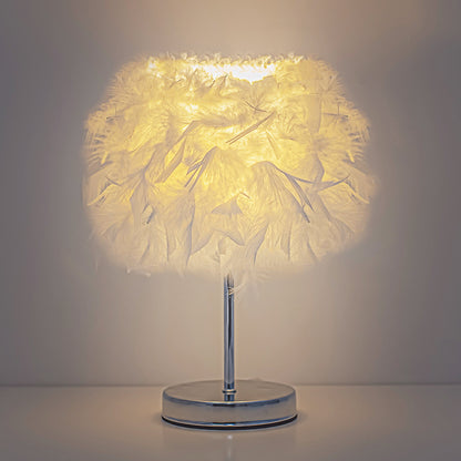 Feather-Accented Table Lamp