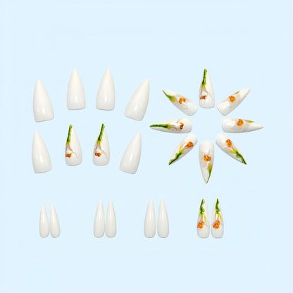 Artificial nails with elaborate floral design Acalora