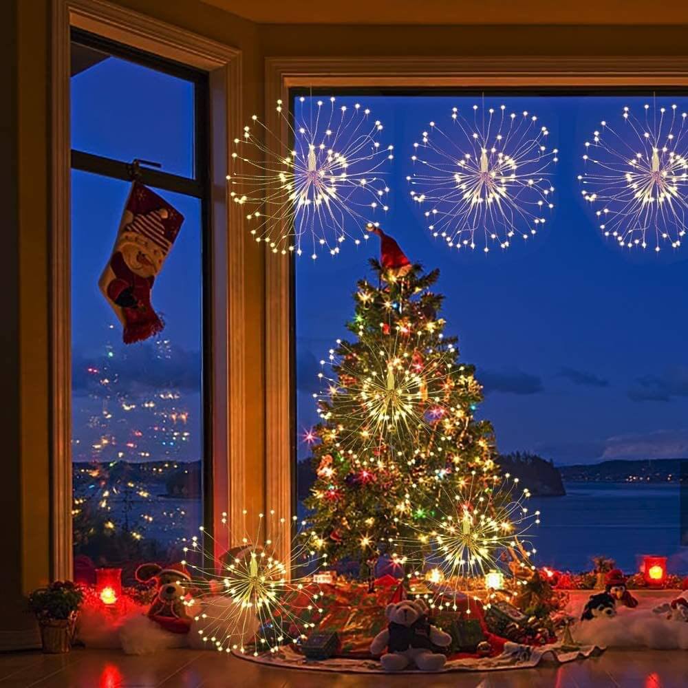 BowLift | Fireworks Light Dandelion Copper Wire 120/200 Light Battery USB Solar LED Decorative Light