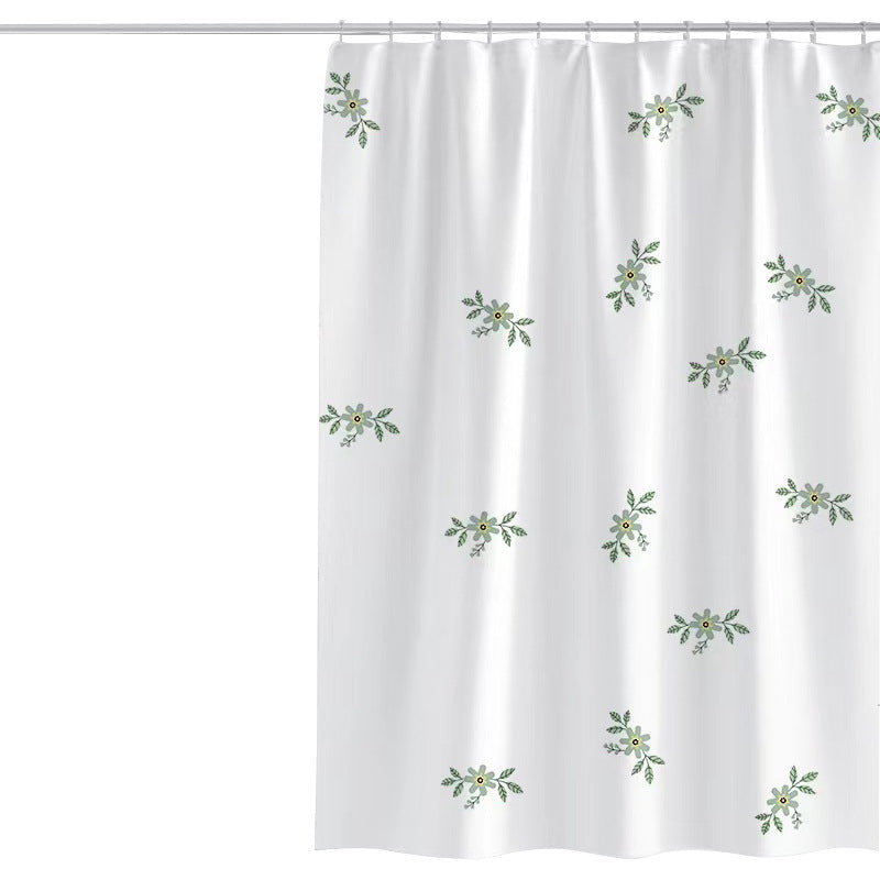 Vintage Floral Print Shower Curtain