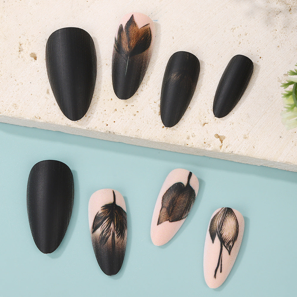 Creative Nail Art Set with Elegant Leaf Patterns Acalora