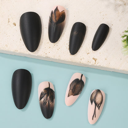 Creative Nail Art Set with Elegant Leaf Patterns Acalora