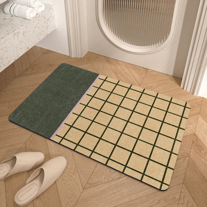 Geometric Pattern Soft Memory Foam Bath Mat Acalora