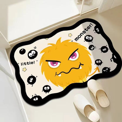 Playful Monster-Themed Bath Mat