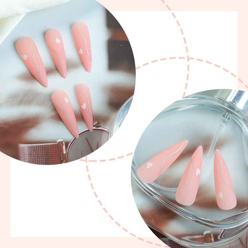 Elegant Heart Accent Press-On Nails Acalora