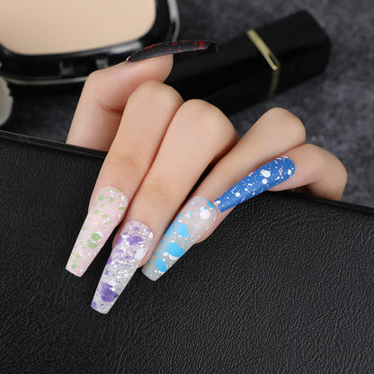 Artistic splatter design artificial nails Acalora