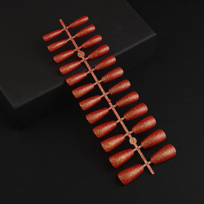 Artificial Nail Set with Elegant Glitter Effect Acalora