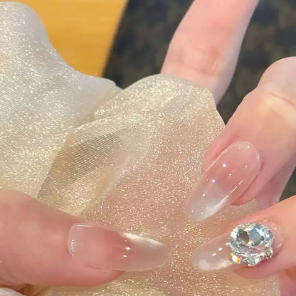 Elegant artificial nail tips with glitter accent Acalora