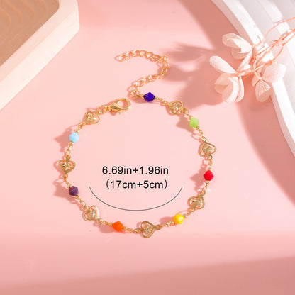 Colorful Heart Charm Bracelet Acalora