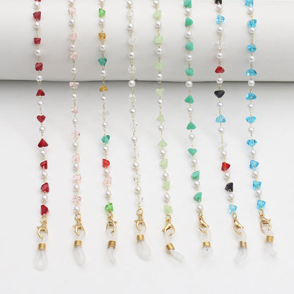 Stylish Pearl and Crystal Eyewear Chain Acalora