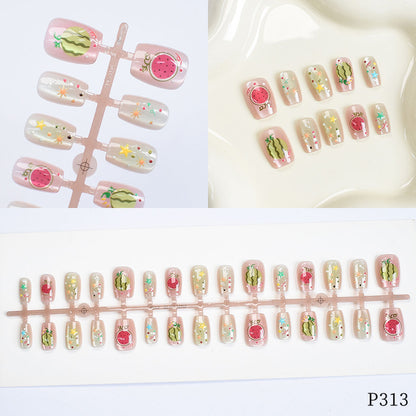 Artistic Floral Design Press-On Nails Acalora