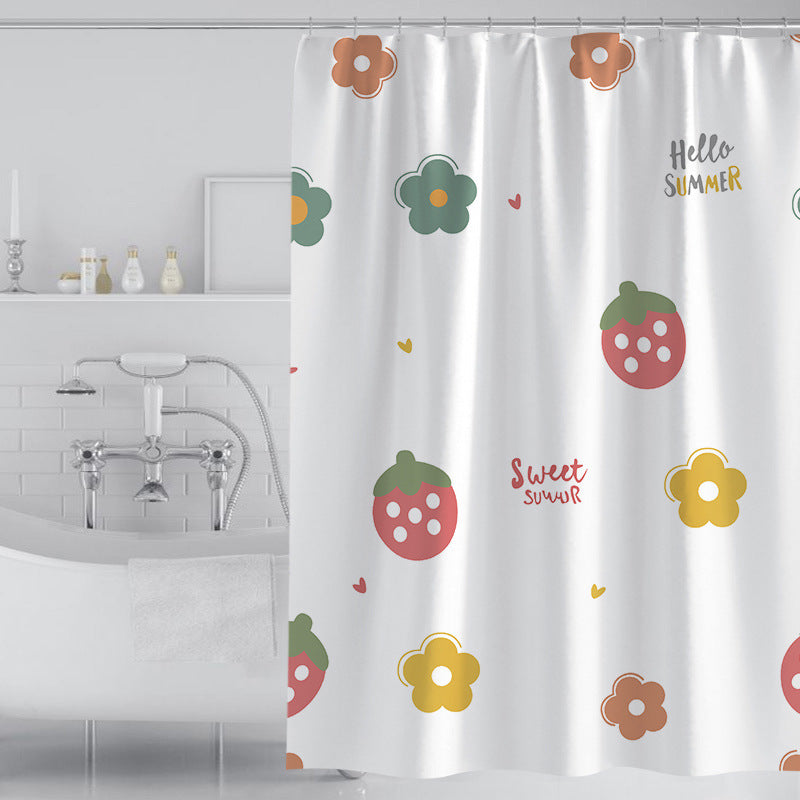 Playful Summer-Themed Shower Curtain