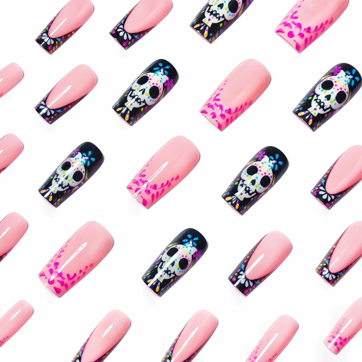 Artistic Skull Design Nail Art Acalora