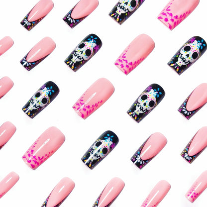 Artistic Skull Design Nail Art Acalora