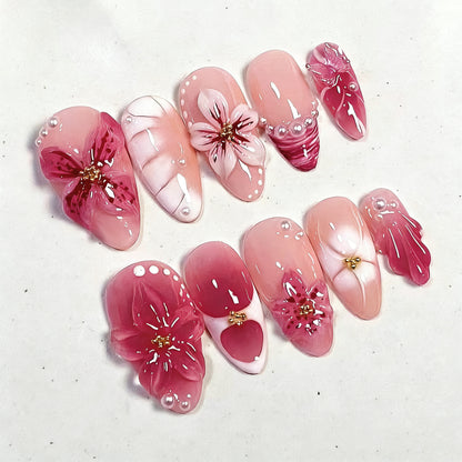 Creative Nail Art Set with Floral Accents Acalora