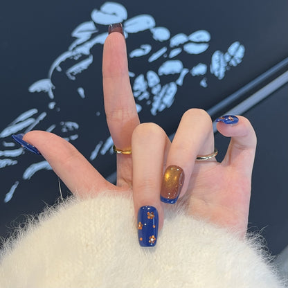 Decorative Press-On Nail Art Set with Glitter and Floral Accents Acalora
