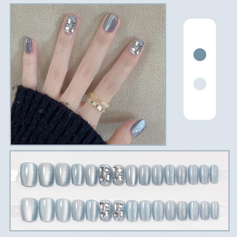 Premium Glossy Press-On Nail Set with Decorative Accents Acalora