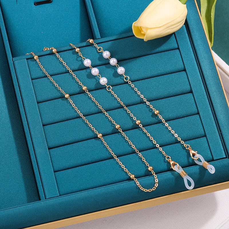 Elegant Pearl Eyewear Holder Chain Acalora