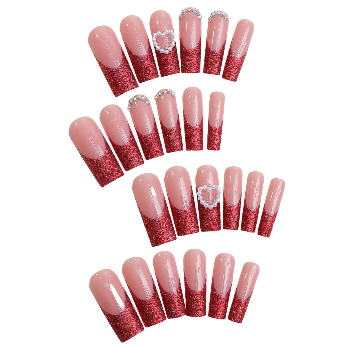 Glamorous Glittery Press-On Nails Acalora