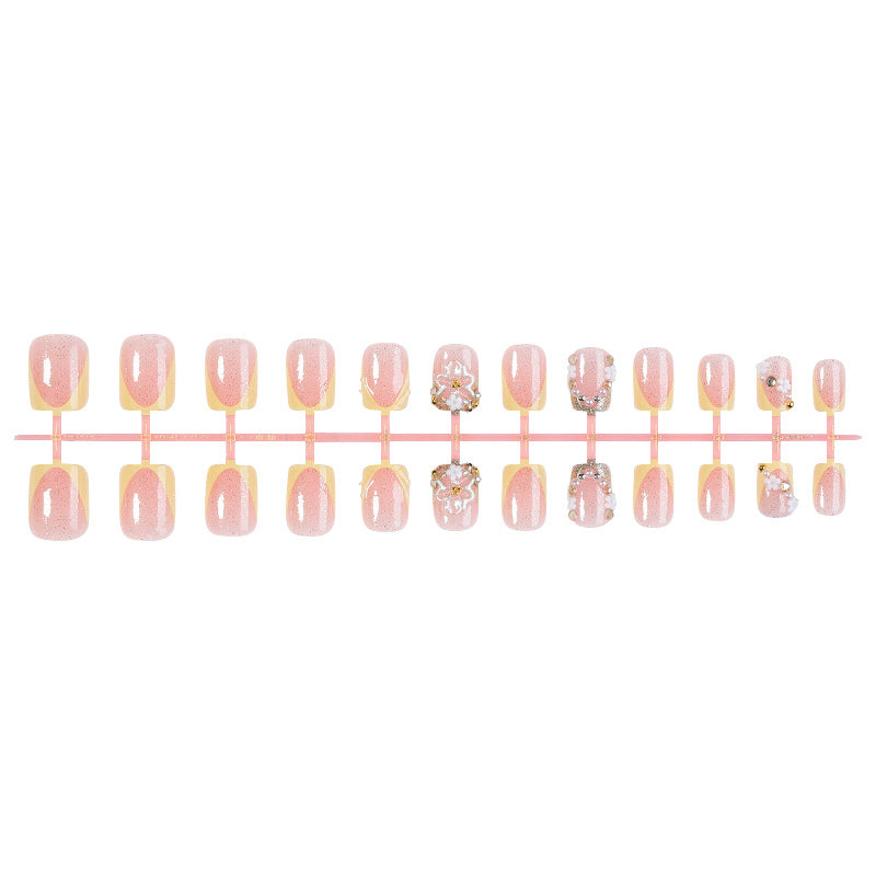 Elegant Floral Press-On Nail Art Set Acalora