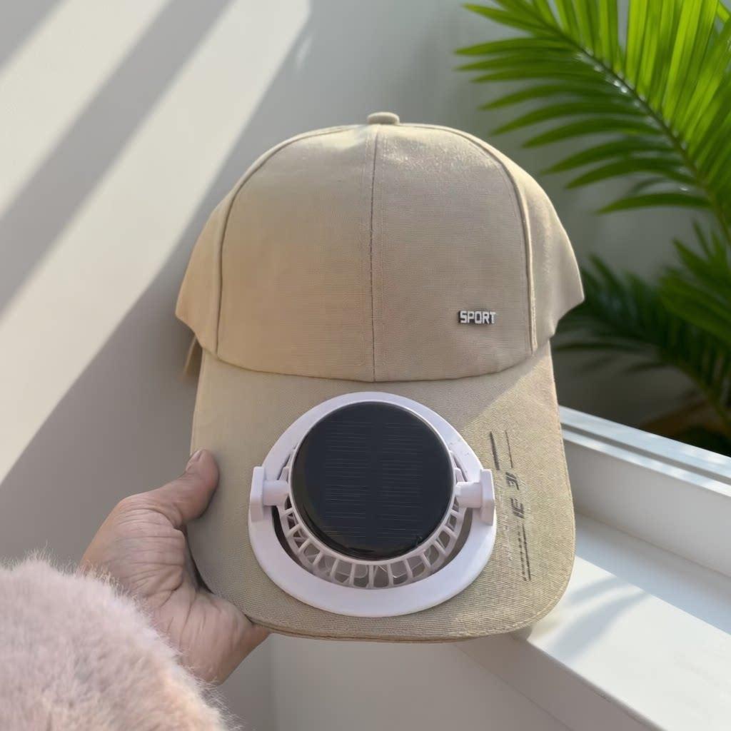 Portable solar-powered USB-C fan with digital battery display Brehn
