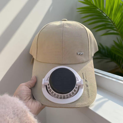 Portable solar-powered USB-C fan with digital battery display Brehn