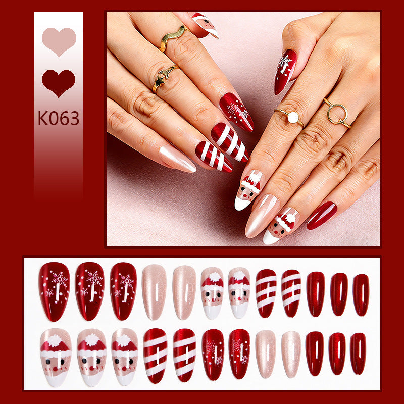 Artificial nail set with festive Christmas designs Acalora