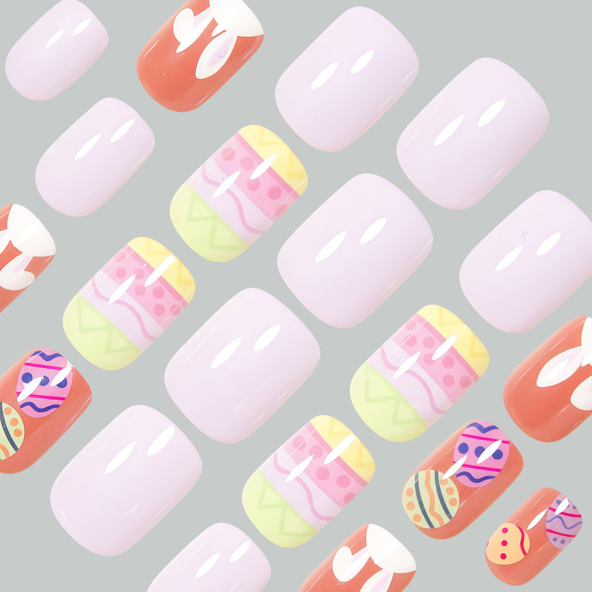 Decorative Easter-Themed Press-On Nail Art Acalora