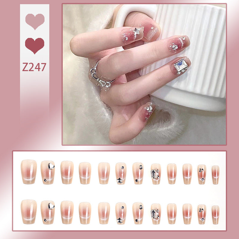 Artificial nail set with elegant glitter and star decorations Acalora