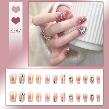 Artificial nail set with elegant glitter and star decorations Acalora