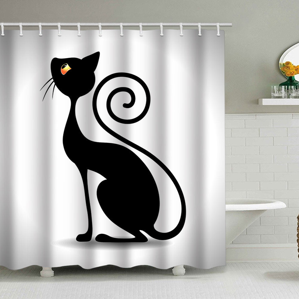 Artistic Dog Illustration Shower Curtain