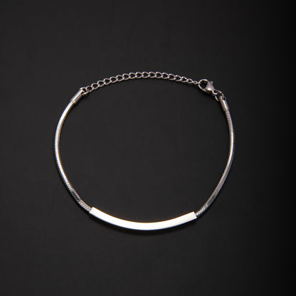Elegant Minimalist Silver Chain Bracelet Acalora
