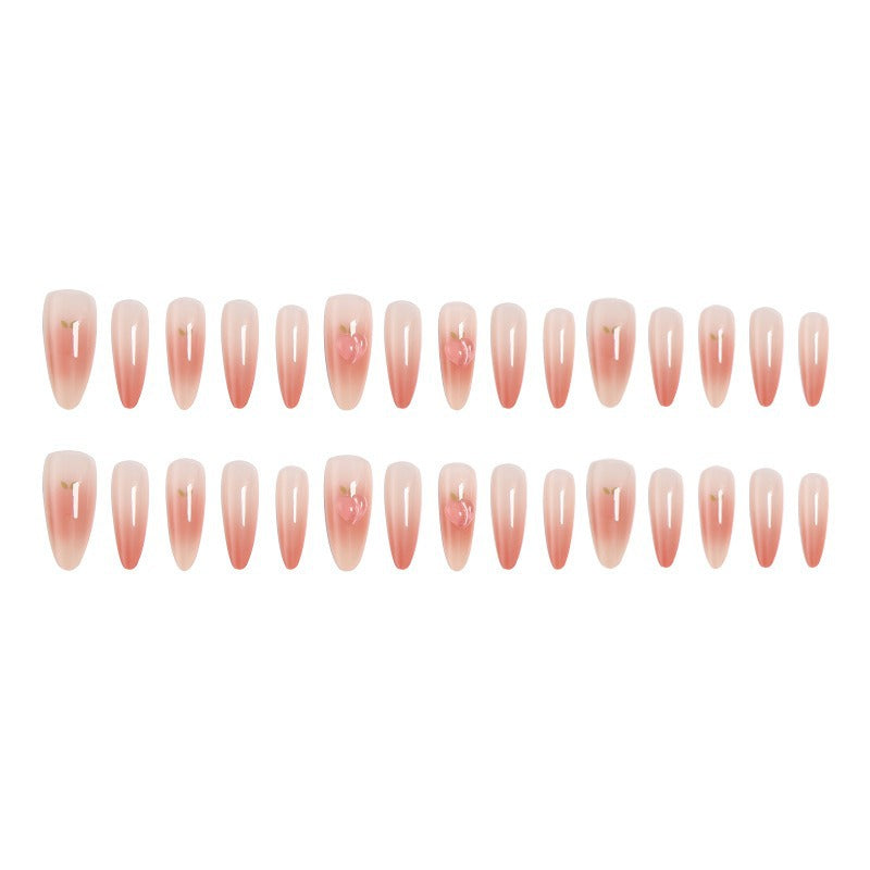 Nail set in elegant ombre design with artistic accents Acalora