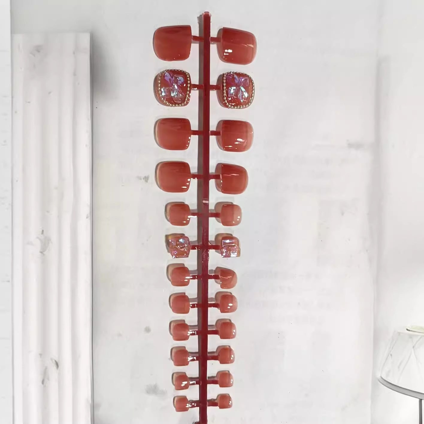 Decorative Diamond-Accent Press-On Nail Set Acalora