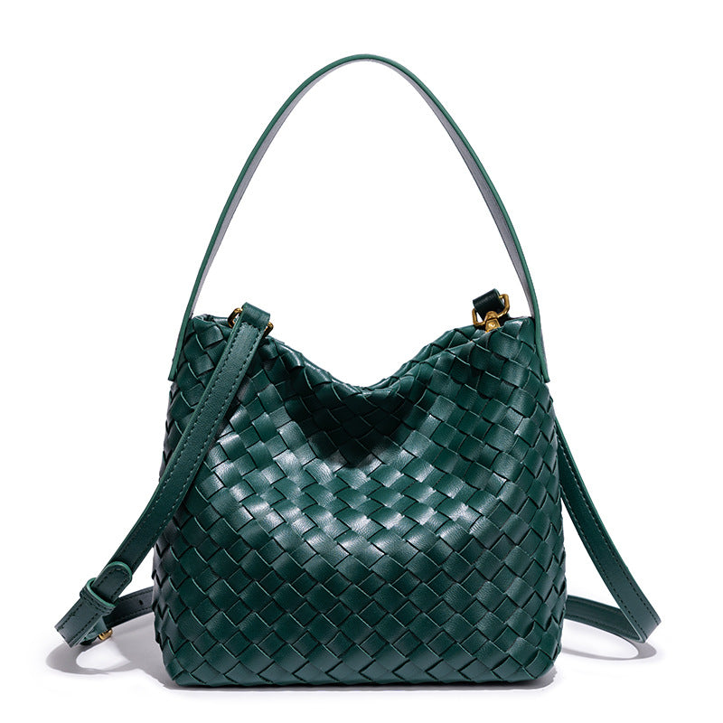 Elegant Woven Leather Shoulder Bag Acalora